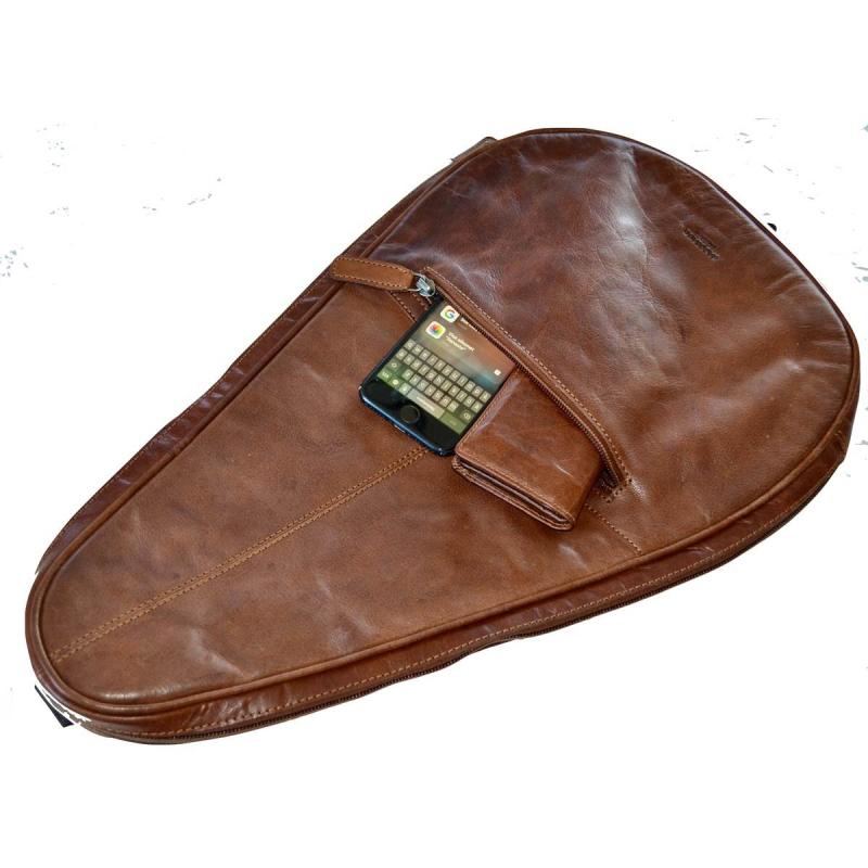 Leather Padel Case Brandy