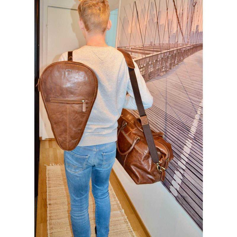 Leather Padel Case Brandy