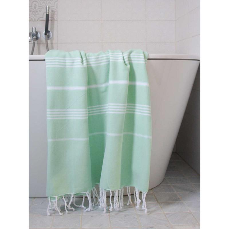Extra stor hamam handduk XXL badlakan (fresh green/white)