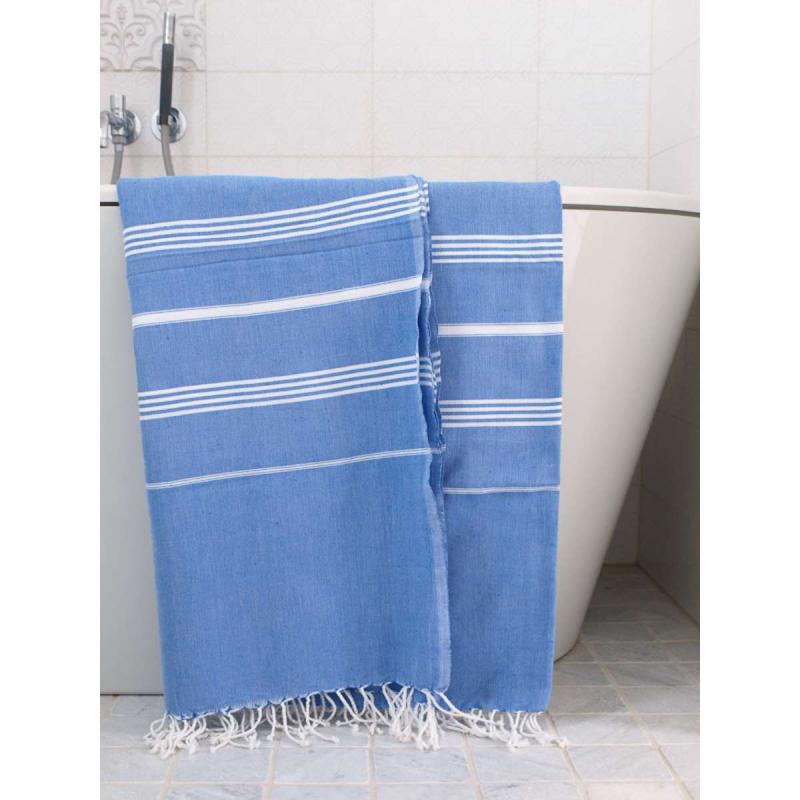Extra stor hamam handduk XXL badlakan (greek blue/white)
