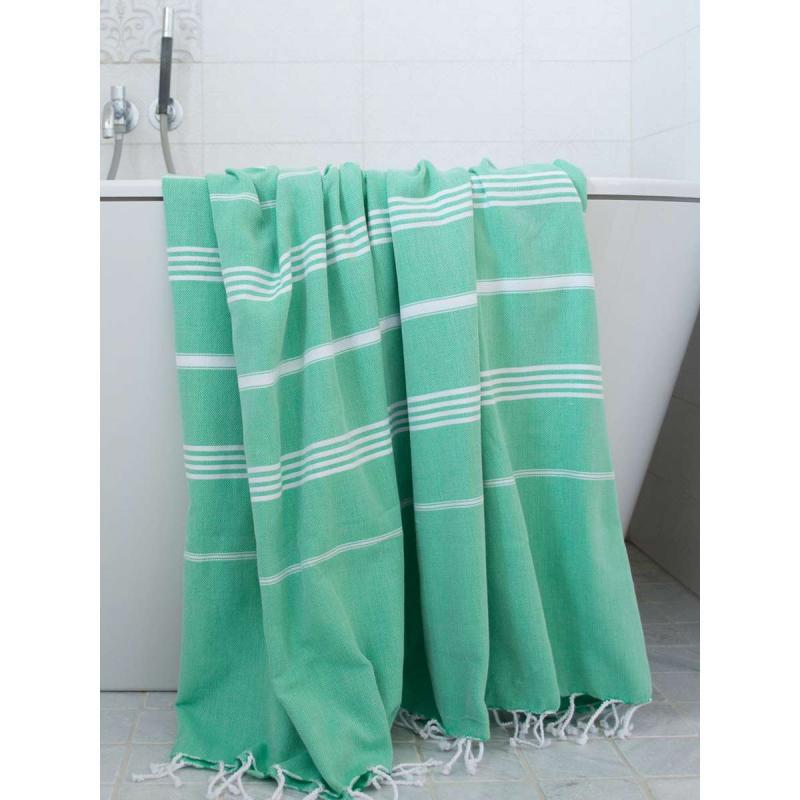 Extra stor hamam handduk XXL badlakan (jade/white)