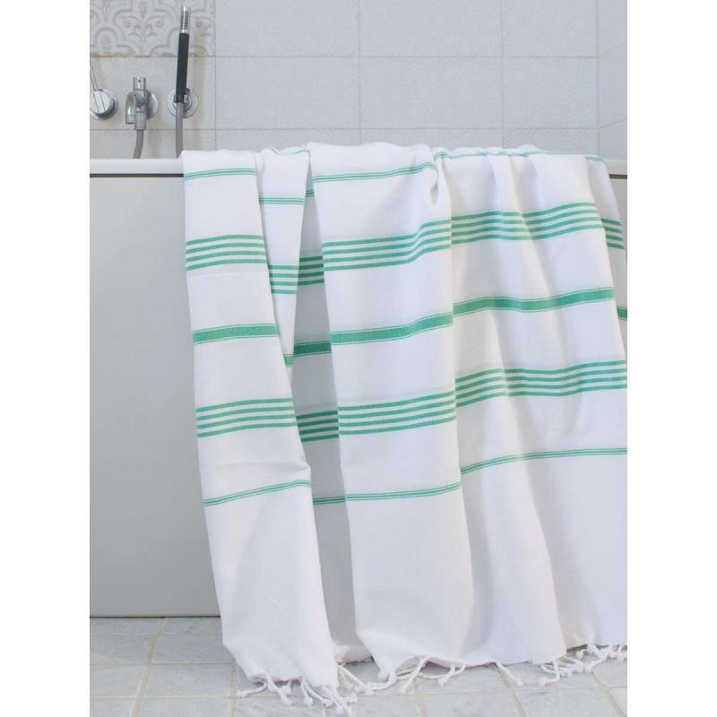 Extra stor hamam handduk XXL badlakan (white/jade)