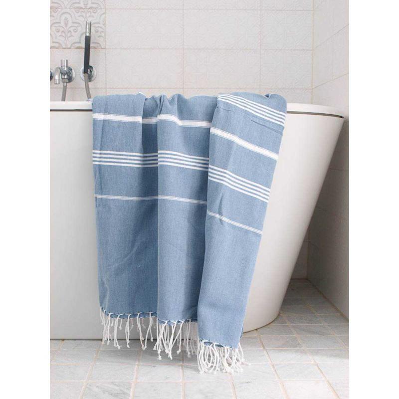 Extra stor hamam handduk denim blue