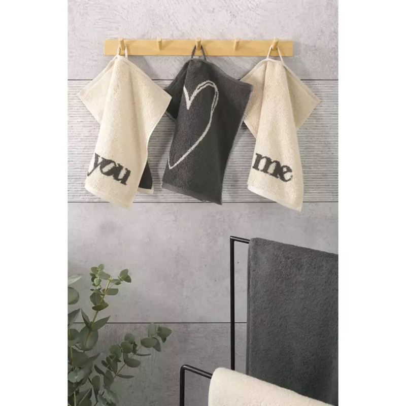 Guest Towel 30x30 cm Heart Beats – You and Me (Set of 3) 6285-37