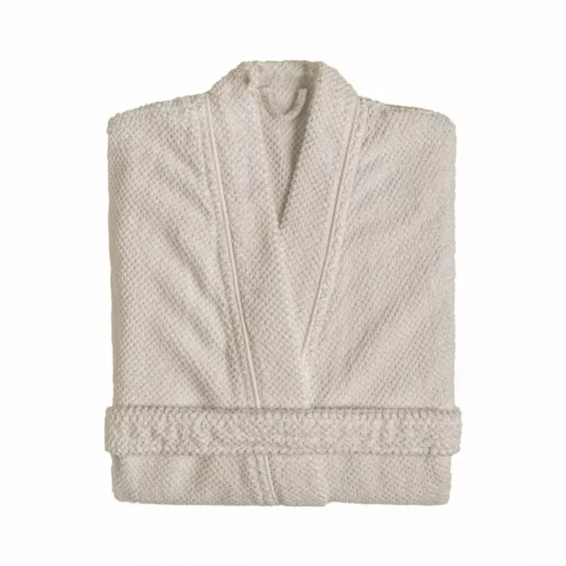 Graccioza BEE WAFFLE Lyxig Kimono Morgonrock 550 GSM – Våffelvävd Bomull Fog