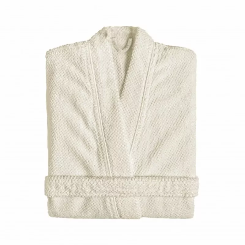 Graccioza BEE WAFFLE Lyxig Kimono Morgonrock 550 GSM – Våffelvävd Bomull Natur