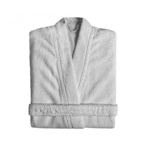 Graccioza BEE WAFFLE Luxury Kimono Bathrobe 550 GSM – Waffle Cotton Silver