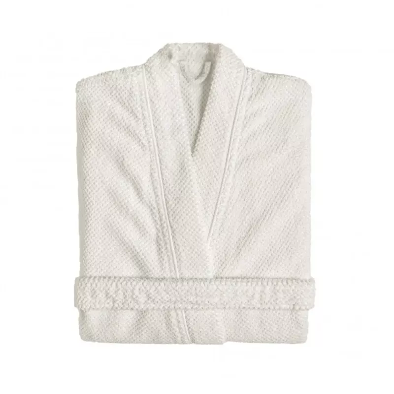 Graccioza BEE WAFFLE Lyxig Kimono Morgonrock 550 GSM – Våffelvävd Bomull Snow
