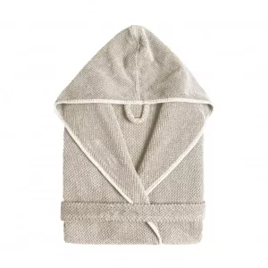 Graccioza BEE WAFFLE Luxury Hooded Bathrobe 550 GSM – Waffle Cotton Fog