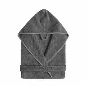 Graccioza BEE WAFFLE Luxury Hooded Bathrobe 550 GSM – Waffle Cotton Storm