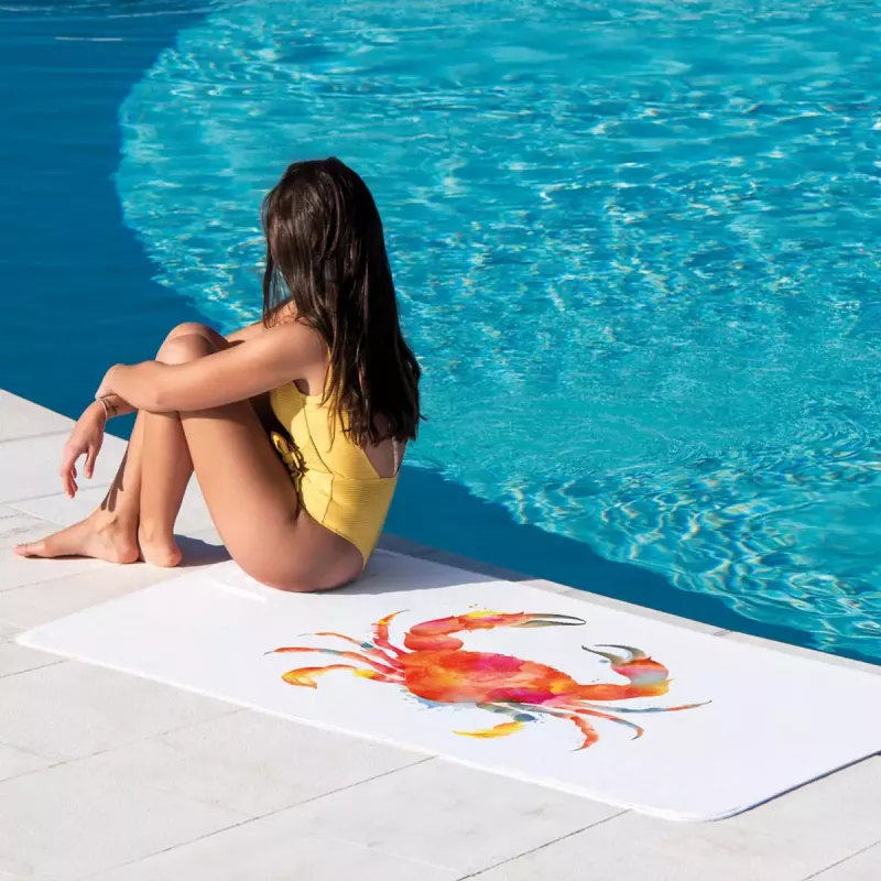 Graccioza Crab Extra Mjuk Strandhandduk 100x180 cm – Vändbar Premium Bomull 650 GSM