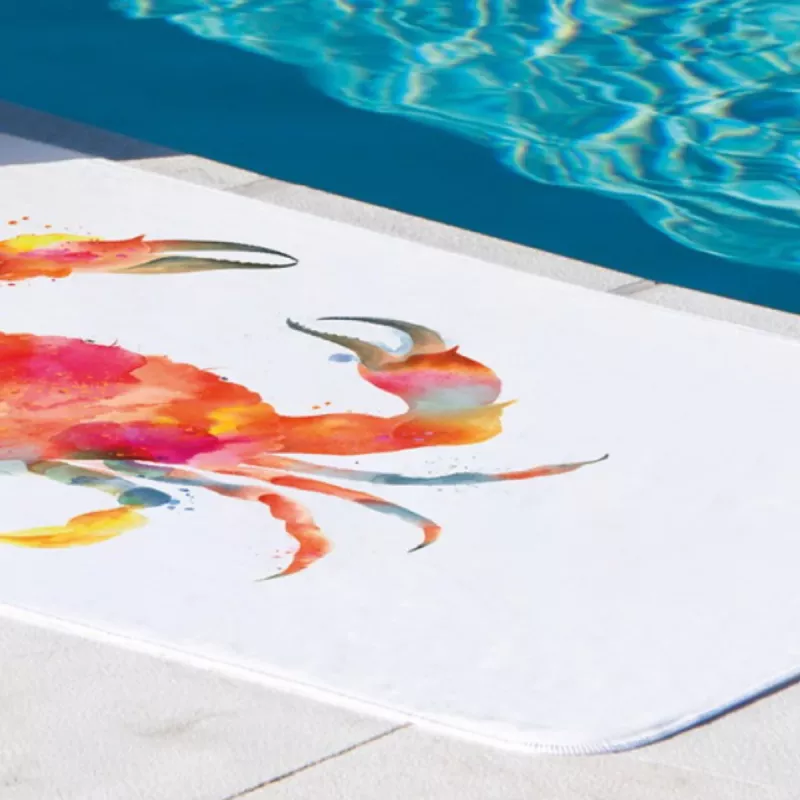 Graccioza Crab Extra Mjuk Strandhandduk 100x180 cm – Vändbar Premium Bomull 650 GSM