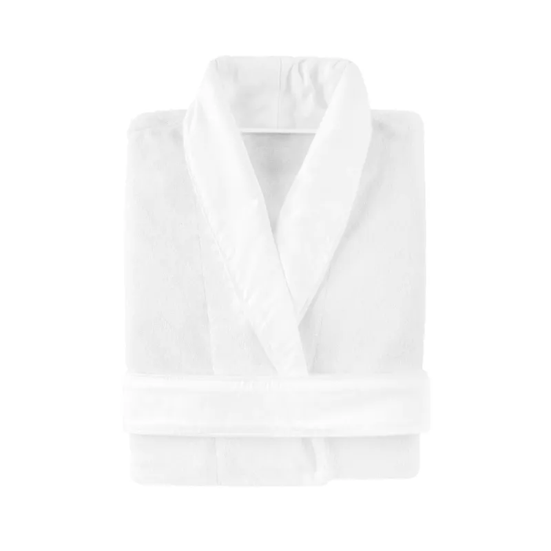 Graccioza MARINA Lyxig Morgonrock med Sjalkrage 500 GSM – Bomull & Satin Vit