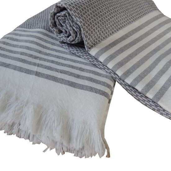 Turkish Towel Bilakis Charcoal Grey 100% Cotton 95x175 cm