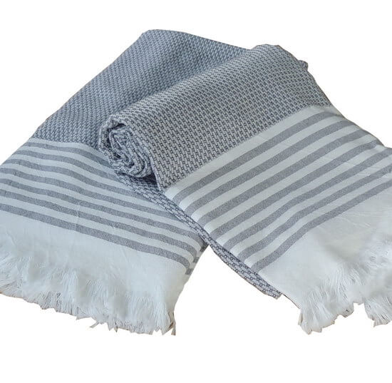 Turkish Towel Bilakis Charcoal Grey 100% Cotton 95x175 cm