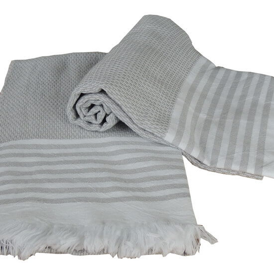 Turkish Towel Bilakis Silver Grey 100% Cotton 95x175 cm
