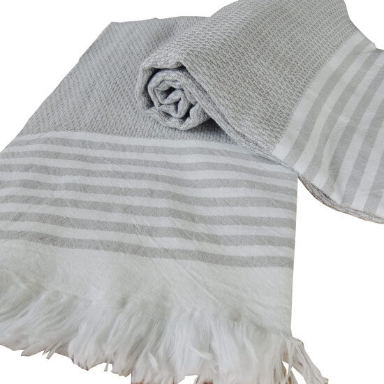 Turkish Towel Bilakis Silver Grey 100% Cotton 95x175 cm