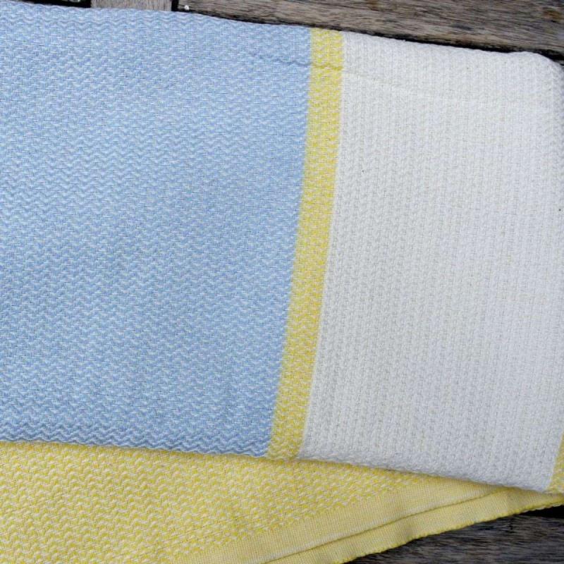 Hamamhandduk Puerto Banús (Baby blue - yellow)