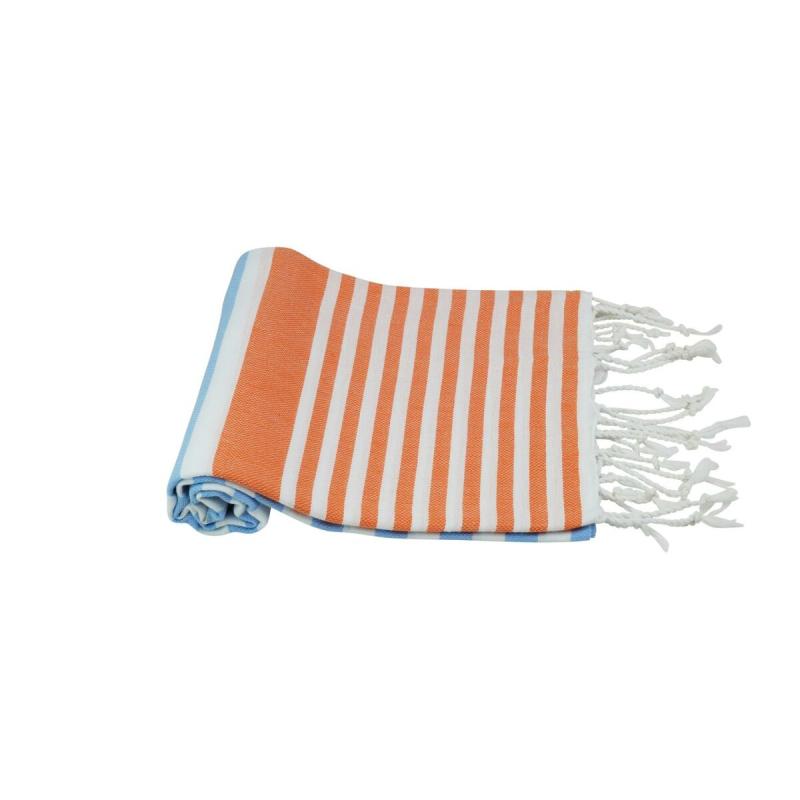 Hamamhandduk Alanya - Orange, ljusblå