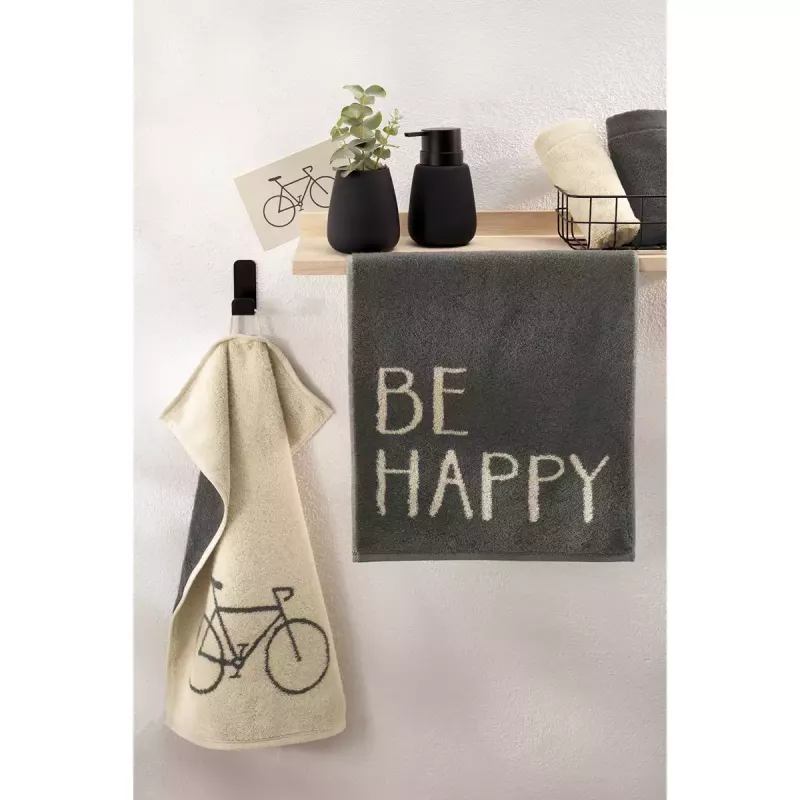 Towel 30x50 BE HAPPY 100-18