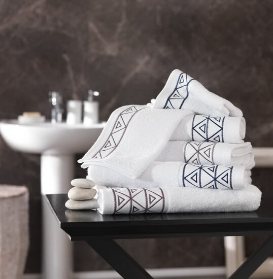 Handduk 30x50, 50x100, 70x140 cm KHEOPS 100% bomull från SENSEI - LA MAISON DU COTON - Handdukar Badrum