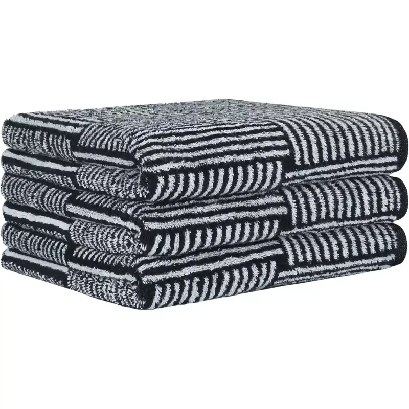 Towel Chess Black and White 6281-96