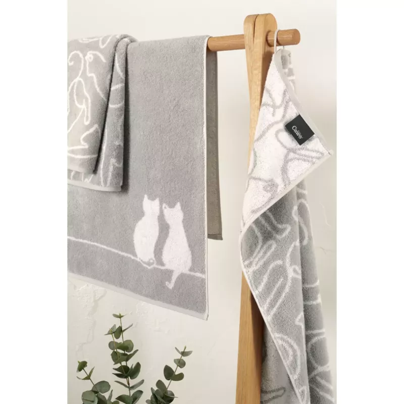 Handduk Cute Cats platin-vit 6264-76