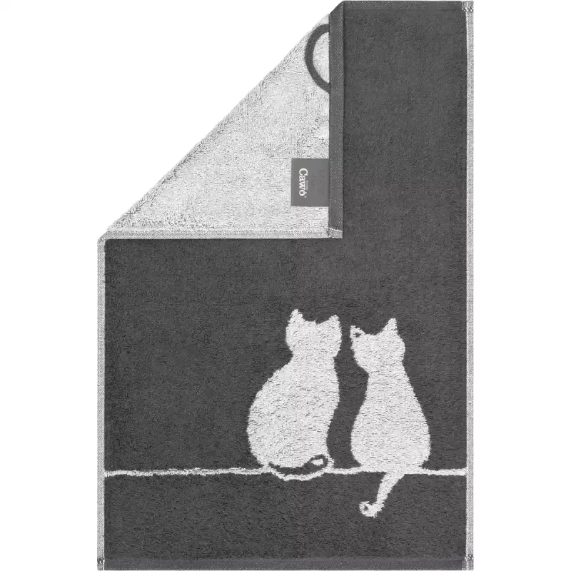 Handduk Cute Cats You & Me basalt-platin 6263-77