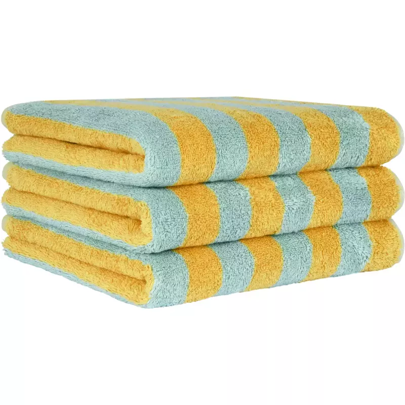 Handduk med breda ränder mint-gelb 6277-45