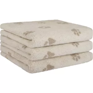 Towel We Love Dogs Paws natur-beige 6247-33