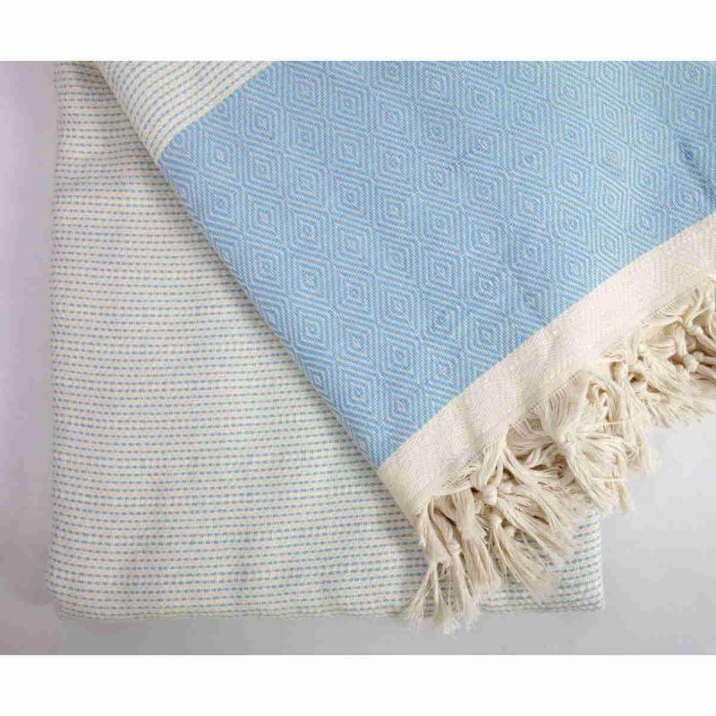Hand made XXL Turkish peshtemal blanket of 100% cotton 1450g