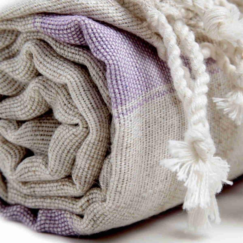 Hand loomed Turkish Linen Hammam Towel 100x170 Lilac