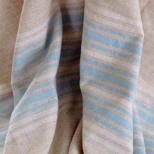 Handvävd Turkisk Linne Hamam Handduk 100x180 Sky blue vit natur