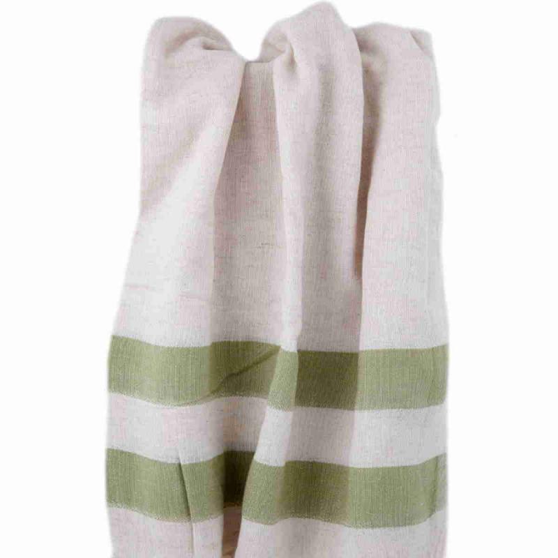 Hand loomed Turkish Linen Hammam Towel 100x170 Olive Green