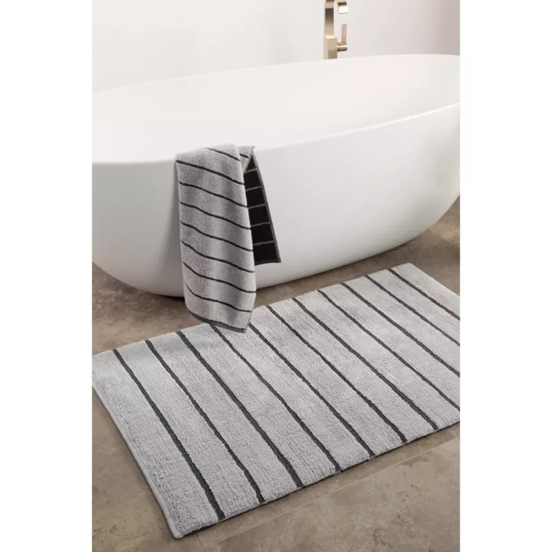 Handwoven Reversible  Bath rug 1008-77 Platin