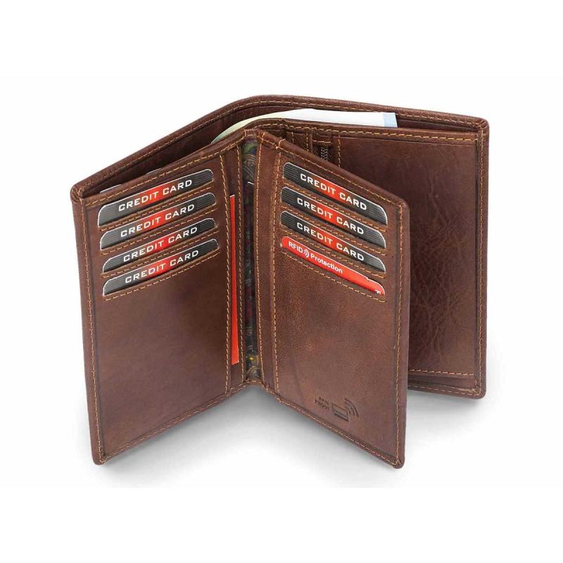 Leather JEANS Wallet Brandy