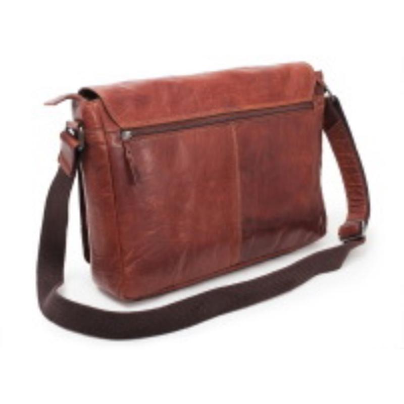 Leather Messenger Bag 15 Brandy