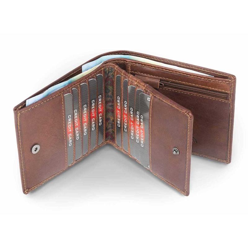 Leather Dollar Bill Wallet L Brandy