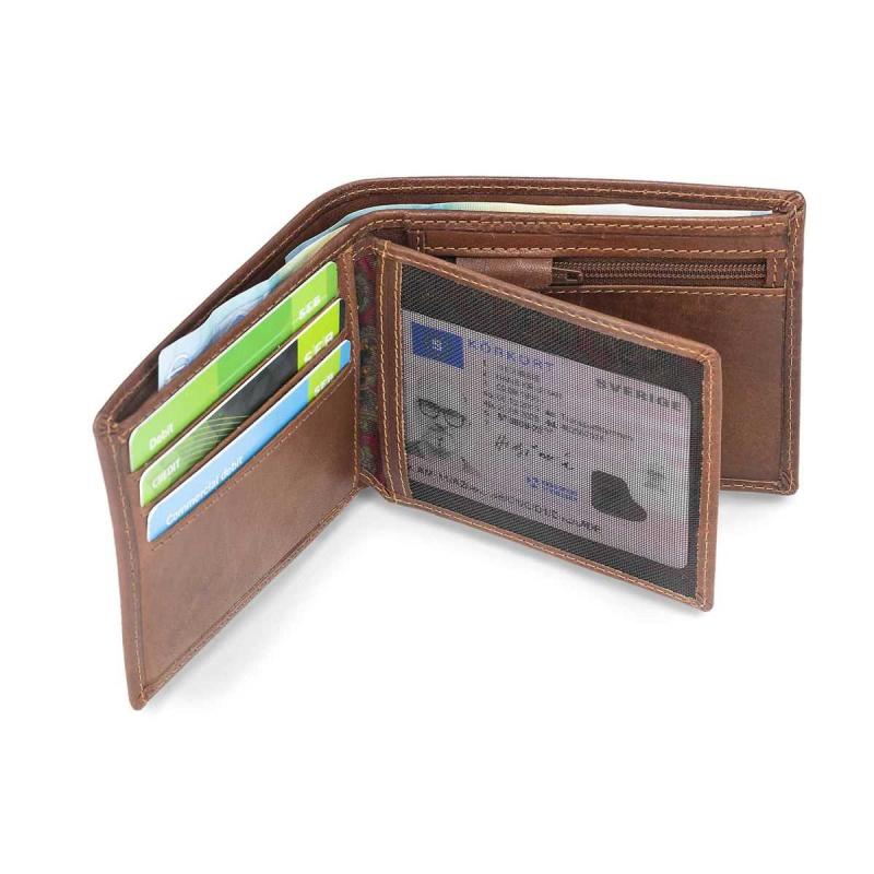 Leather Dollar Bill Wallet S Brandy