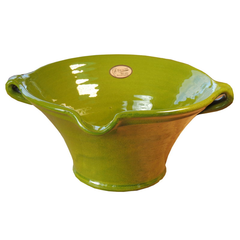 Lime green large handmade Spanish bowl for e.g. food, fruit sangria
