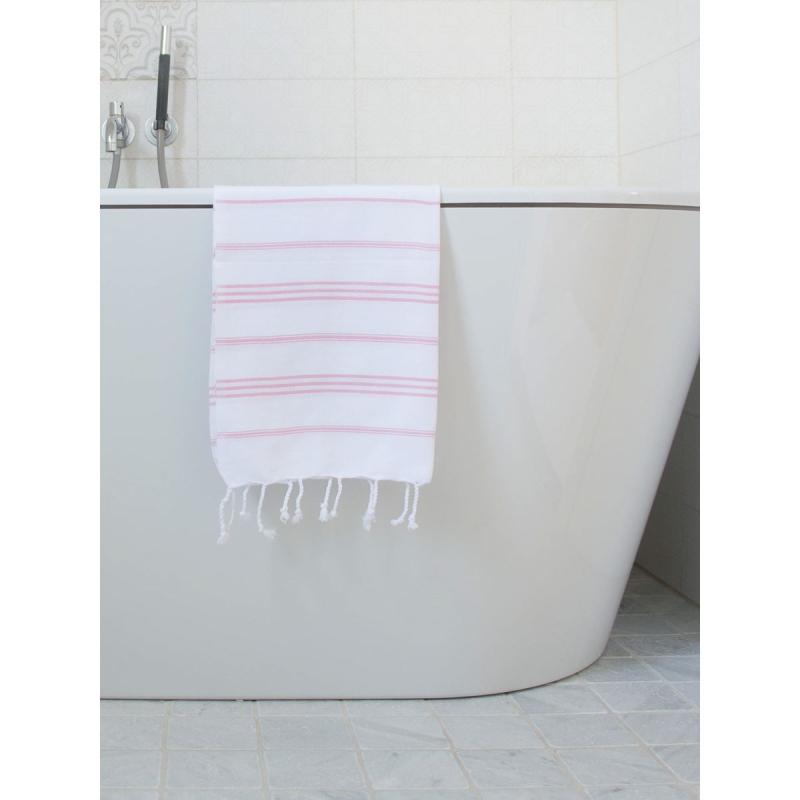 Hamam handduk liten 100x50 (white/powder pink)