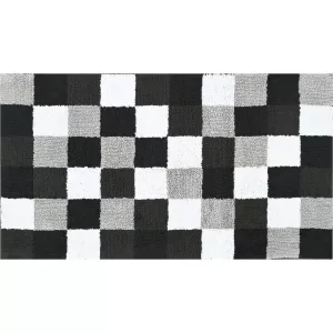 Luxury Check Bath Mat Square 1011-77 Stein