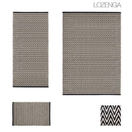 Carpet / Mat LOZENGA 50x70, 70x150, 120x170 cm Black Bathroom Bedroom AKOUAREL