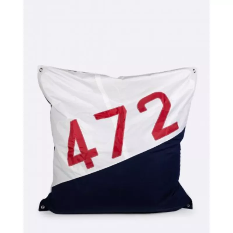 Maxi sittsäck 427 – marinblå & röd av segelduk