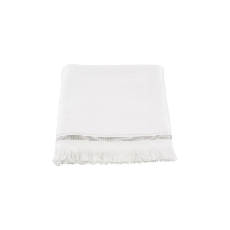 Towel, 70x140 cm, White w. grey stripes
