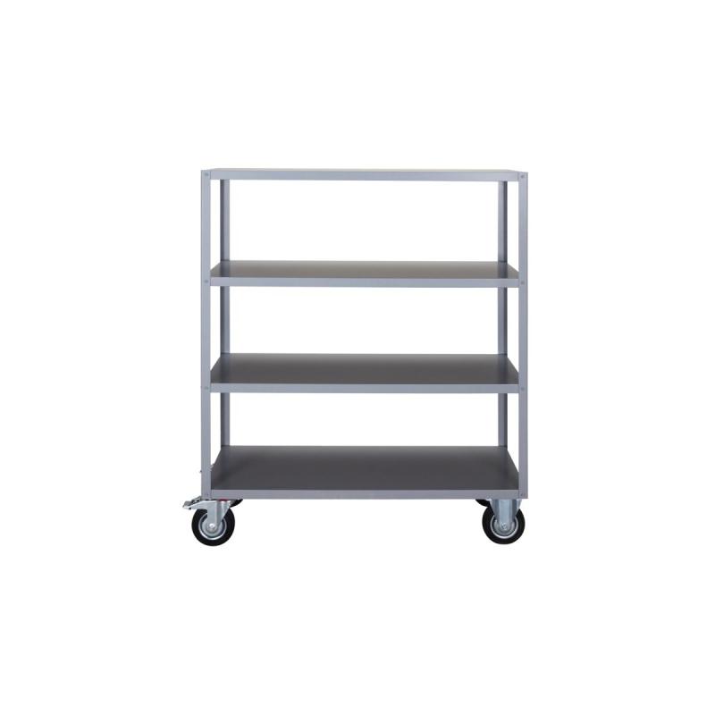 Shelving unit w. 4 wheels, Trolley, Grey 4 shelves