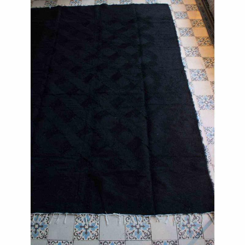 Mohair matta eller pläd (Black, 190x115 cm)