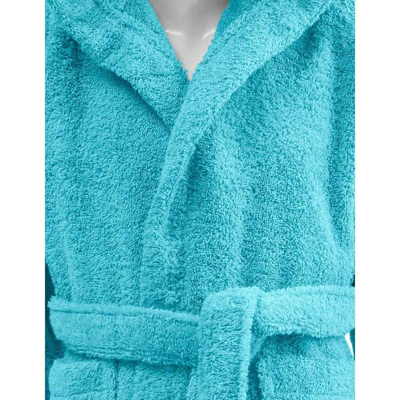 Morgonrock barn frotté LUXURY turquoise
