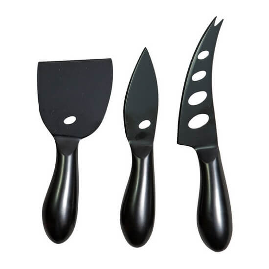 Cheese Knife Set Formaggio Black 3 pcs. Nordic Design - ByOn
