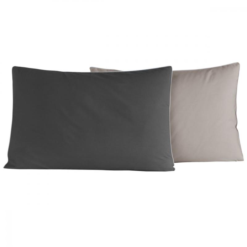 Set 2 Pillowcase DOZMARY Anthracite/Gris Perle